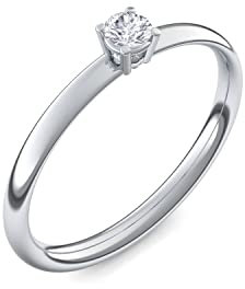 Verlobungsringe Silber Ringe von AMOONIC mit Zirkonia Stein + LUXUSETUI Silberring Damen 925 wie Diamant Verlobungsring Diamantring Heiratsantrag Damenring wie Weißgold AM161SS925ZIFA54-2