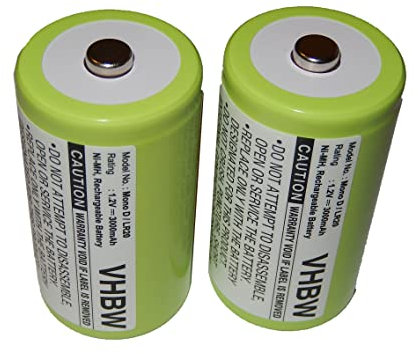 vhbw 2X Akku kompatibel mit ROCKHART UKW Campingradio, Baustellenradio Funkgeräte mit UKW-Radio (3000 mAh, 1,2 V, NiMH)
