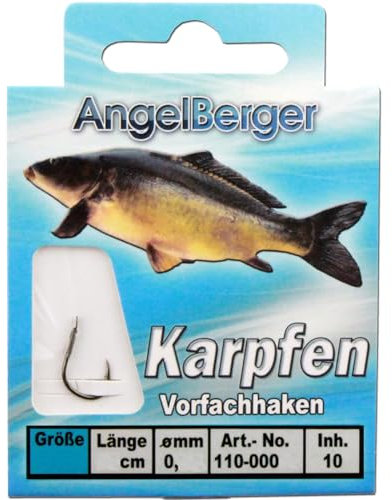 Angel Berger Vorfachhaken gebundene Haken (Karpfen, Gr.4 0.30mm)