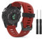 MoKo Armband Kompatibel mit Garmin Fenix 3/3 HR/Fenix 5X/5X Plus/Tactix Charlie/Descent Mk1/Quatix 3, Silikon Ersatzarmband Sportarmband Uhrenarmband mit Werkzeug, Dunkelrot
