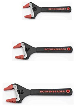 Rothenberger 19834 Juego de 3 mandíbula ancha ajustable (6, 8 y 10 pulgadas)