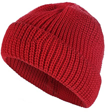 tomBrook Mütze Costeau Schippermütze Wollmütze Strickmütze Unisex - Beanie Wolle Wintermütze für Damen und Herren aus 100% Schurwolle in Rot