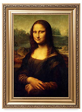 DECORARTS Mona Lisa Gerahmt in Champagner-Gold, 91,4 x 66 cm