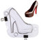Fewo Große 19,1 x 18 cm High-Heel-Schuh, Schokoladenform mit 6 Clips, 3D-Polycarbonat, Stiletto, Süßigkeiten, Kuchendekoration, Backformen, DIY Zuhause, Backen, Gebäck, Werkzeug, Damenschuhe