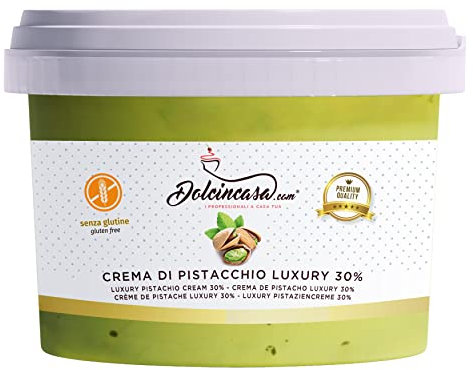 Dolcincasa-Crema al Pistacchio Luxury con il 30% di Pistacchi – 500gr Crema Spalmabile ed ottima per la Farcitura