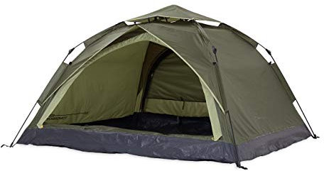 Lumaland Where Tomorrow Tenda da Campeggio Resistente e Leggera Pop Up per 3 Persone con 2 ingressi 215x195x120cm - Verde