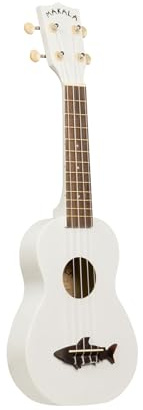Makala Shark MK-SS-WHT - Great White Soprano Shark Ukulele, with Tote Bag