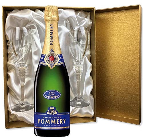 Pommery Brut Royal Champagne in Gold Presentation Set With Flutes 75cl 12.5% abv