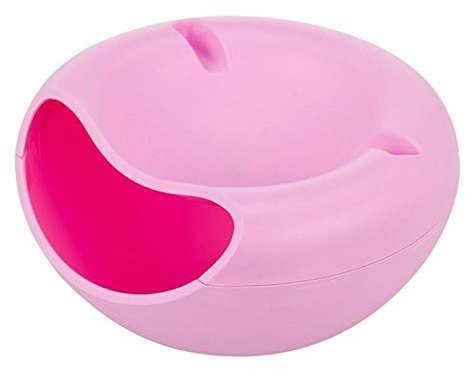 Greenf Support de Téléphone Bol à Snack Portable Créatif, Séparable Double Bol de Graines de Tournesol Boîte de Rangemen de Fruits, pour Snacks Noix Noyaux Pistache, Rose