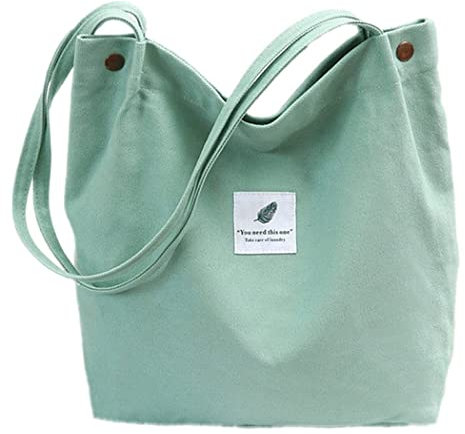 oukesin Bolso de Lona para Mujer Bolso de Hombro de Gran Capacidad Turismo Informal,Verde