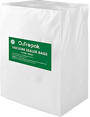 O2frepak 200 Bolsas 15x25cm Bolsas Envasar al Vaci Vacio Alimentos Bolsas de Vacío de Alimentos,Bolsas para Envasar al Vacío Envasado al Vacío para Alimentos Sin BPA