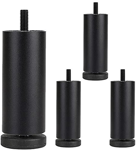Jolan 4 Pcs Furniture Legs 6cm 8cm 10cm 12cm 15cm 20cm 25cm 30cm, Metal Legs, for Sofa, Bed, Desk, Chair, Adjustable Coffee Table Legs, Cabinet Legs, Interchangeable Feet,Black-30cm/11.8in