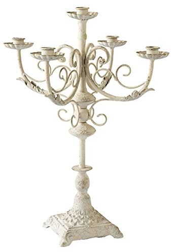 caihuashopping Display Candelabra Wrought Iron Romantic Five-headed Candlestick Restaurant Wedding Classical Dining Table Candlestick Without Candles Decoration Candle Holders (Color : White)