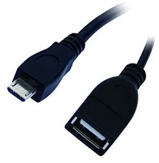 apm 570319 - Adaptateur OTG USB 2.0 Micro USB/USB-A Mâle/Femelle - Noir