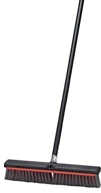 Clim Profesional Cepillo de Barrendero 2 en 1 con Mango y Haragán para Recoger Agua de 75 cm. Incluye Mango Metálico de 140 cms en Color Negro.