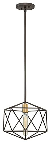Deckenlampe Metall in Bronze Draht Schirm geometrisch Ø30,5cm verstellbar für E27 Deckenleuchte Esstisch