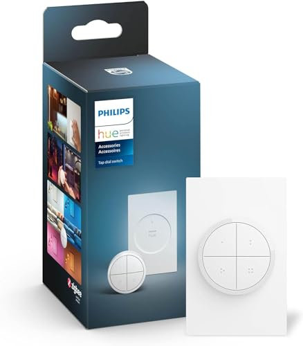 Philips Hue Interrupteur mural à cadran - Sans installation - Smart Home - Exclusivement pour Philips Hue Smart Lights - Blanc