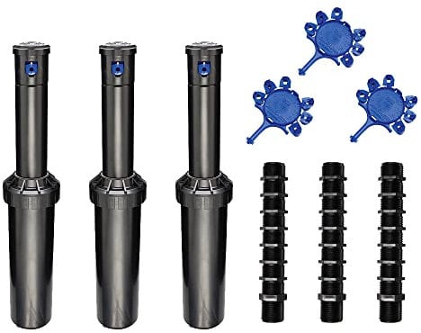 RIEGOPRO 3504-PC RainBird Rasensprenger, Reichweite 4,60 bis 10,70 m, Gewinde 1/2 Zoll (1,27 cm) weiblich, inklusive Düsensets und zuschneidbaren Spulen für den Anschluss von 1/2 Zoll x 1/2 Zoll