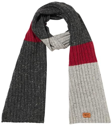 camel active Herren Strickschal mit Merinowolle Grau, menswear-OS