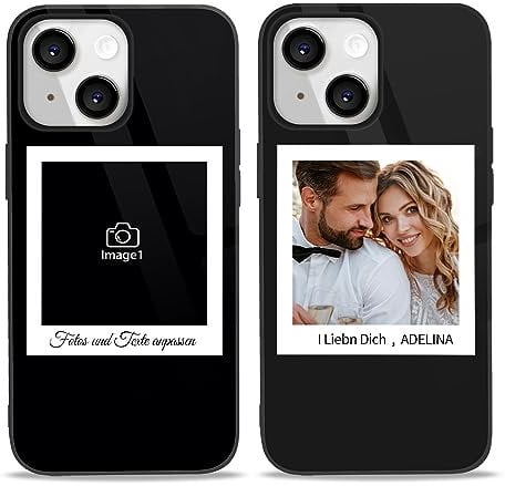Easycosy personalisierte Handyhülle mit Bild für 17 16 15 14 13 12 11 Pro/Max/Mini XR X Xs Max, Handy iPhone-Hülle mit Fotos für Beste Freunde, Familie, Pärchen individuelle Vollschutz-TPU-Hülle