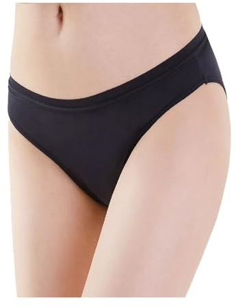 Irisana - Menstruationsslip - In Schwarz - Größe L - Bio-Baumwolle und Bambus - Für mittleren und reichlichen Blutfluss - Ideal bei Urinverlust - Atmungsaktiv