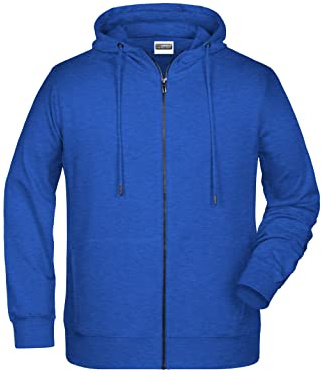 James & Nicholson Herren Hoody Sweatjacke - Sportliche Sweatjacke aus Bio-Baumwolle