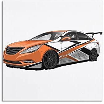Super Auto-Poster für Hyundai Y20 Rennauto, Sportauto, dekoratives Gemälde, Leinwand, Wand- und Kunstbild, Familien-Schlafzimmer, Dekoration, 70 x 70 cm