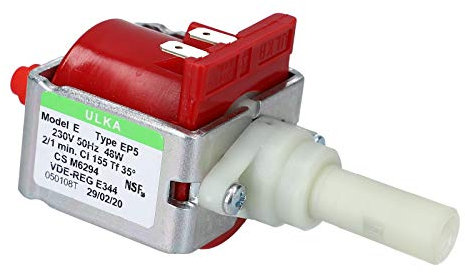 DEKAROX Pompe à eau 48 W 230 V pour Ulka EP5 Whirlpool Baukencht 481236018581 DeLonghi 5132106900 pour machine à café et boissons