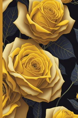 Vintage White and Yellow Roses Notebook: Elegant Blank Lined Notebook