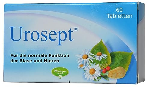 Urosept, 60 Tabletten, Unterstützung der Blase und Harnwege | bei Blasenentzündung, 6 ausgesuchte Kräuter, bewährte pflanzliche Rezeptur, harntreibend