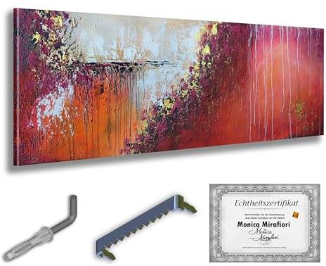 Monica Mirafiori I 100% HANDGEMALT I Gemälde Construction I 160x60cm | Gemälde Handgemalt | Acrylgemälde | Sehr Großes Acrylbild I Moderne Kunst I Kunstbilder