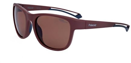 POLAROID Sonnenbrille, Unisex, für Erwachsene, Matt, burgunderrot, 57
