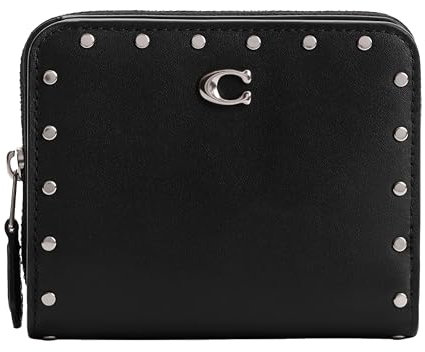 COACH Damen Billfold Geldbörse Klein Zip Around, Schwarz, Einheitsgröße
