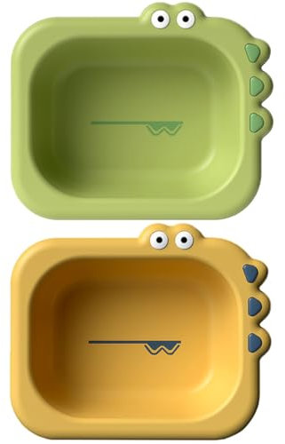 JOINPAYA 2st Kinderwaschbecken Badewanne Für Haustiere Haustierbadewanne Aus Kunststoff Karikatur Reise Waschbecken Kinder Badewanne Wäschewanne Plastik Tragbar Baby