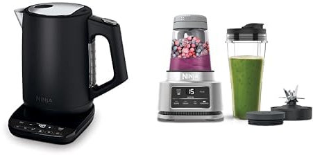 Bouilloire Ninja Perfect Temperature, 1,7 L, contrôle de la température, affichage LED, KT200EU + Ninja Foodi Power Nutri Blender 2-en-1, gobelet de 700 ml et bol de 400 ml, 1100 W, CB100EU