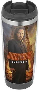 Green Listing LTD John Wick Chapter 4 - Travel Mug, Thermal Insulated Cup for Hot and Cold Beverages Drinks