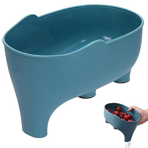 Yaoliucp Elephant Sink Drainer Basket Cute Animal Kitchen Colander Strainer Drain Basket Multifunctional Dish Drainer for Draining Fruits Vegetable, Kitchen Strainer