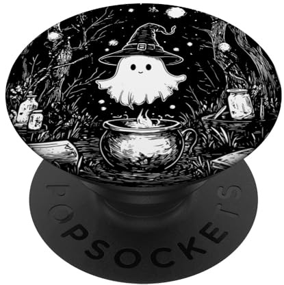 The Witch Ghost Tarotkarte Vintage Gothic Halloween PopSockets mit austauschbarem PopGrip