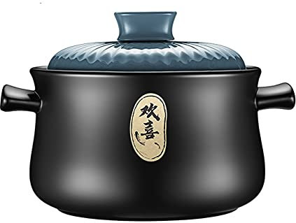 SFQEVHRZ Ceramic Soup Pot, Clay Pot Earthen Pot Ceramic Cookware Ceramic Nonstick Casserole Stockpot,Chinese Ceramic Earthen Pot Cookware Stew Pot Stockpot With Lid Small Steam