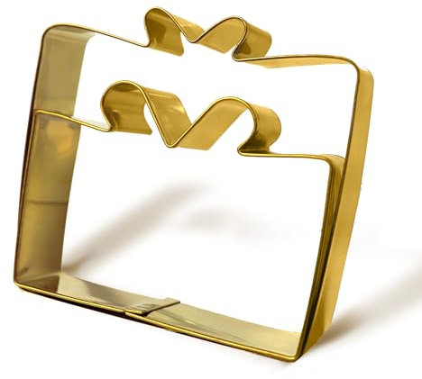 Zenker Set di 2pz taglia biscotti Pacchetti Regalo, materiale in acciaio inox colore oro, dimensione pacchetto grande 8x8,5 cm piccolo 6x8,5cm