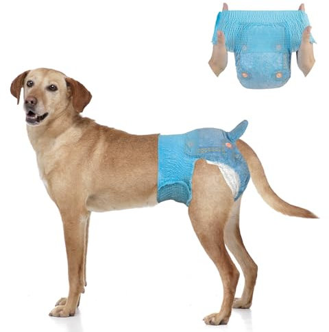 Dono Hundewindeln für Hündinnen, 10 Stück, Hunde Windeln Weiblich mit elastischem Bund, Pull-up-Hundewindeln, super saugfähig, L (34-54 cm)