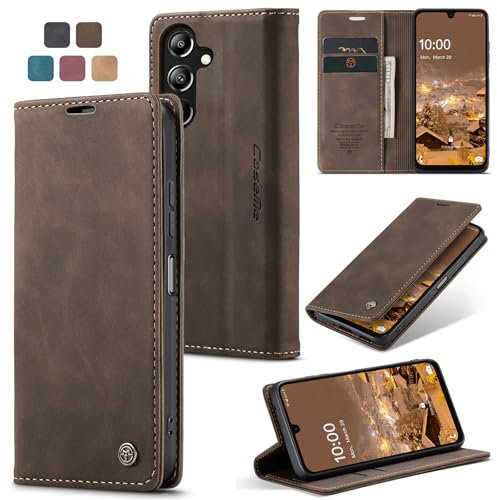 owlhold Handyhülle Samsung Galaxy A16 5G hülle Galaxy A16 klapphülle Premium PU Lederhülle Faltbare Handytasche Schutzhülle Kartenfach Standfunktion hülle Samsung Galaxy A16 5G - Kaffee