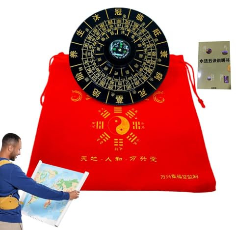 Wanderkompass, Outdoor-Kompass - Camping Wanderhilfen Orientierungskompass - Robuster Feng-Shui-Kompass für genaue Navigation im Außenbereich und im Wohnbereich