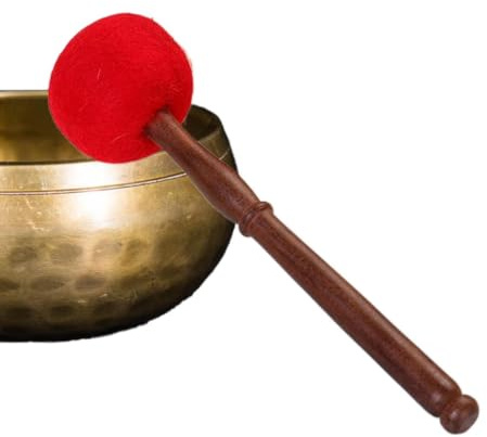 Nepalese Klangschalen Schlägel Aus Holz, Holz Strikers Mit Wollfilz | Tibetischer Buddhismus Klangschale Klöppel, Handgefertigter Filzklöppel Für Klangschalen Geeignet Für Meditation Und Yoga