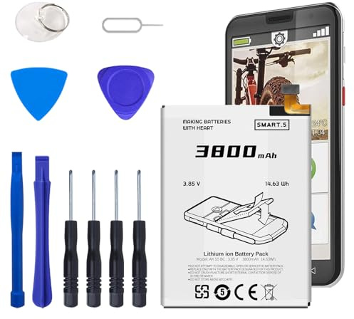 Ersatzakku für Emporia SMART.5, AK-S5-BC, [3800mAh ] Hohe kapazität.kompatibel mit für Emporia SMART.5