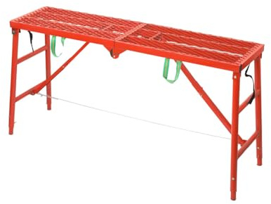 150x40cm Faltendes 350kg Arbeitsbühne Gestell Höhen Baugerüst 75-110cm | Klappbare Tragbare Gerüst Arbeitsgerüst, Arbeitsbühne mit Plattform Werkbank Klappleiter für Haus & Werkstatt