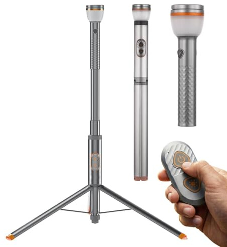 Tomshine LED Baustrahler Aufladbar mit Stativ IP65 800LM Zeltlampe | Teleskopstange 47-192cm, Magnet & Haken, Hände-frei, RF-Fernbedienung, 3 Lichtmodi + SOS, bis zu 20h Akkulaufzeit