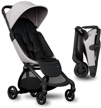 Mima Miro Kompakter Reisebuggy, Leichter Kinderwagen mit Einhand-Faltmechanismus, Magnetischem 5-Punkt-Gurtsystem, UPF 50+ Ausziehbarem Verdeck & Wendbarer Sitzauflage - Ab Geburt