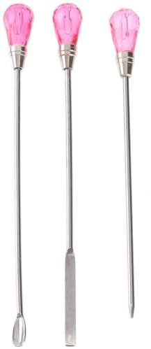 VILLCASE 2 Set of 6pcs Nail Art Stirring Rods Metal Multi-purpose Nail Varnish Mixer with Fine Details and Pattern Features for Professional Use Random Color