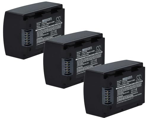 3 Batterie VHBW 110mAh compatibile con Videocamera Samsung SMX-F50, HMX-F50BN, SMX-F50BP, SMX-F54, SMX-F70, HMX-F80, HMX-H305 sostituisce IA-BP105R